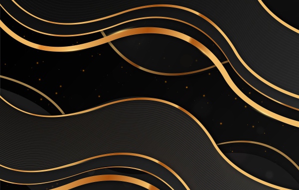 Золотые волны на черном фоне 