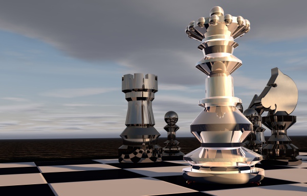 Большие стальные шахматные 3д фигуры