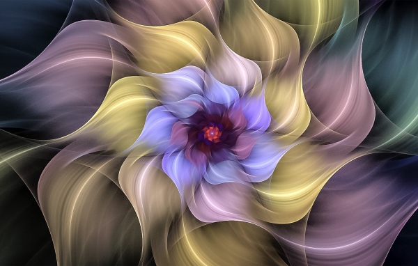 Многоярусный разноцветный цветок 