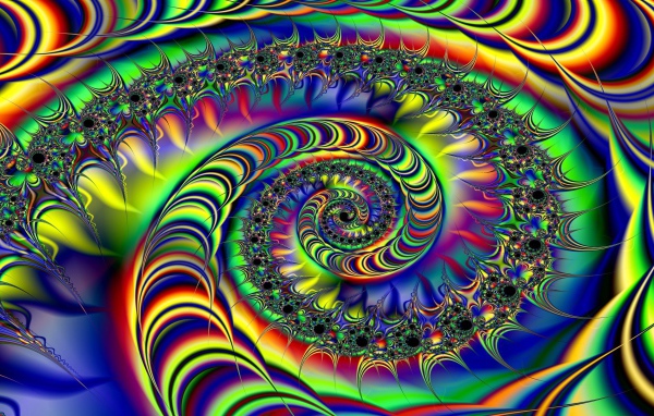 Разноцветная абстрактная фрактальная спираль 