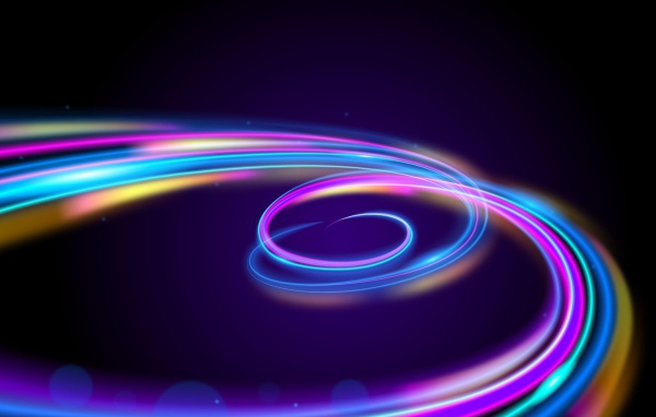 Разноцветные линии на черном фоне 