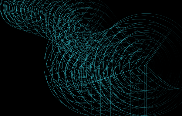 Неоновая голубая сетка на черном фоне 