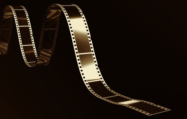 Старая пленка на черном фоне 3д