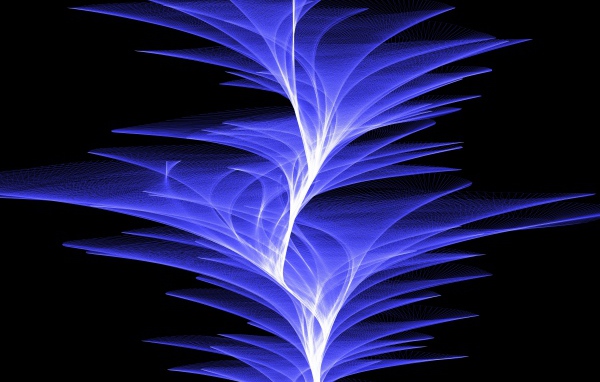 Фиолетовые волны света на черном фоне