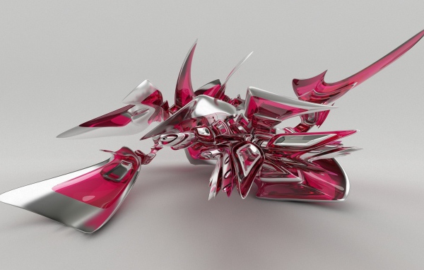 Необычный красный фрагмент на сером фоне