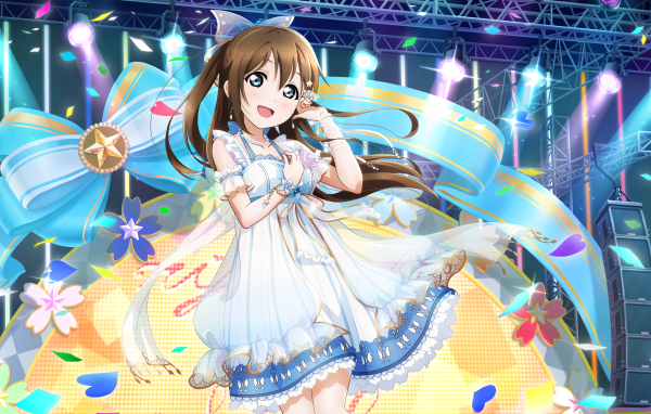 Девушка в красивом платье аниме Живая Любовь!