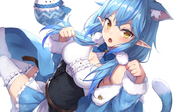 Девушка с голубыми волосами аниме  Виртуальный Ютубер