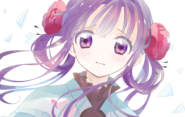 Девочка с сиреневыми волосами аниме Туалетный Мальчик Ханако-Кун