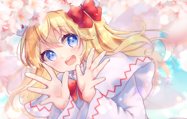 Девушка с большими голубыми глазами аниме Тохо