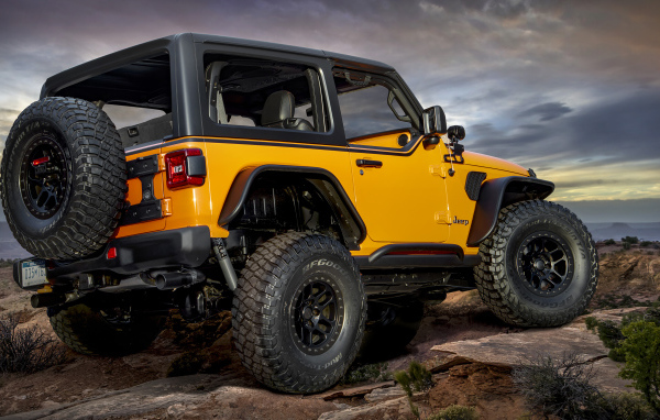 Внедорожник Jeep Orange Peelz 2021 года вид сзади