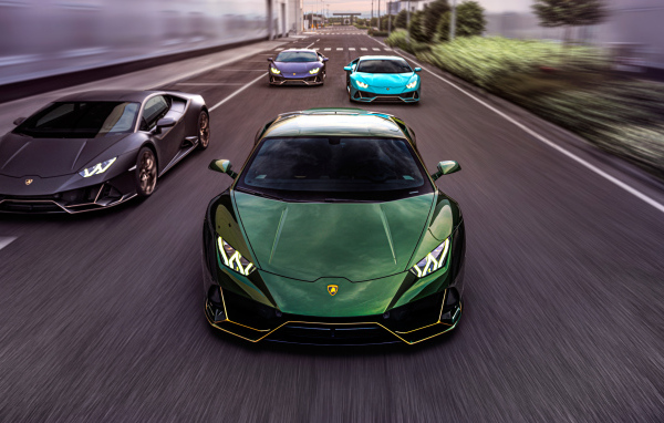Быстрые автомобили Lamborghini Huracán, 2021 года