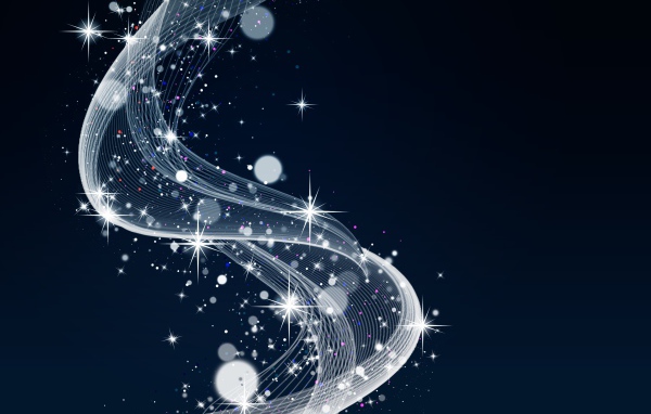 Красивая белая волна со звездами на синем фоне 