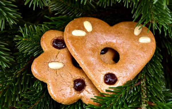 Аппетитное печенье с еловыми ветками