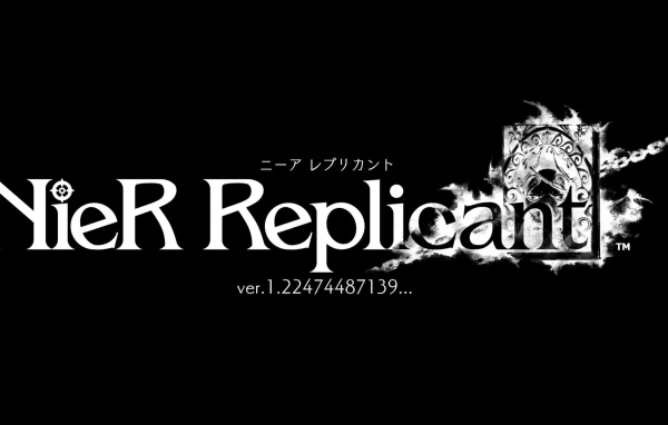 Logo of the new role-playing game NieR Replicant ver. 1.22474487139 on a black background