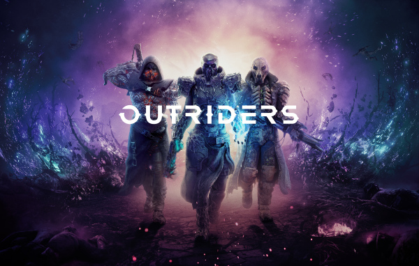 Постер игры в стиле лут-шутер  Outriders для PlayStation