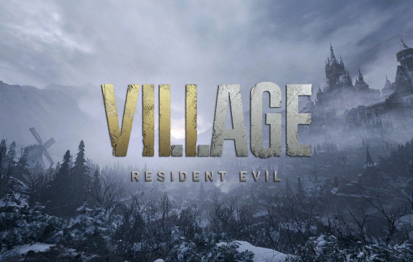 Постер новой игры в стиле хоррор  Resident Evil Village, 2021