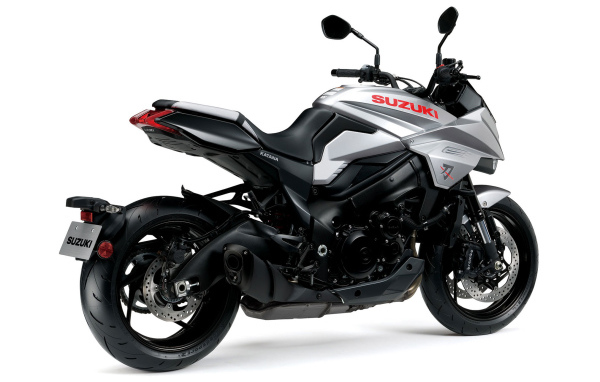 Stylish expensive motorcycle Suzuki Katana, 2021 on a white background