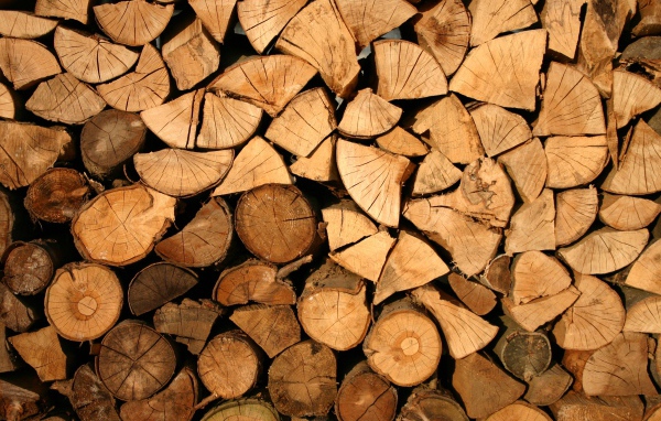 Стопка дров на улице