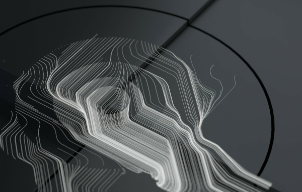 Абстрактные белые линии на сером фоне