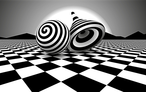 Черно-белые фигуры оптической иллюзии