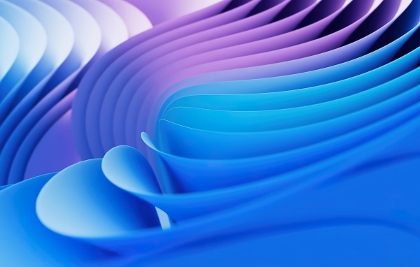 Голубые и сиреневые абстрактные волны