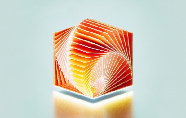 Куб 3д на сером фоне