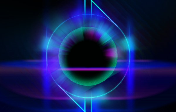 Светящийся неоновый абстрактный круг