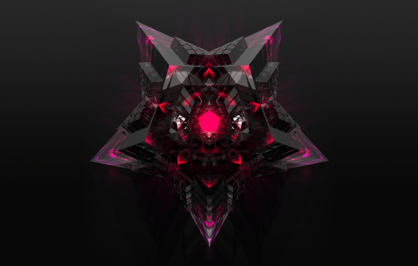 Большая 3д звезда на черном фоне