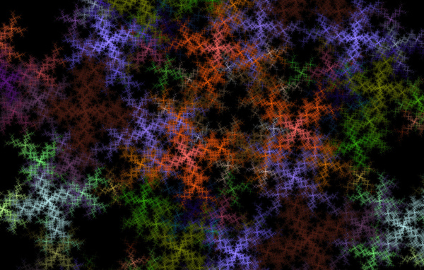 Разноцветные рисунки на черном фоне 