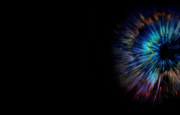 Разноцветная вспышка на черном фоне