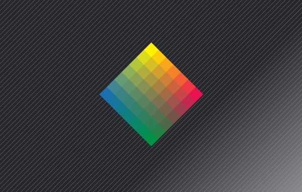 Разноцветный ромб на сером фоне