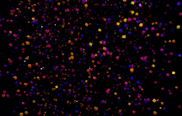 Разноцветные абстрактные кубики в воздухе
