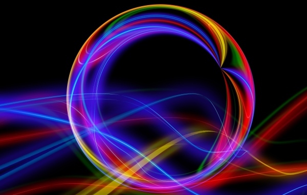 Разноцветный неоновый шар