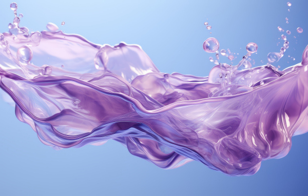 Фиолетовая абстракция краска на голубом фоне