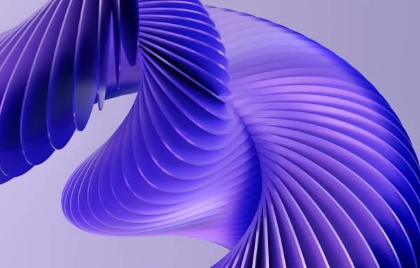 Фиолетовая волнистая спираль на сером фоне