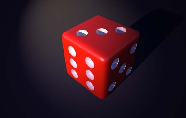 Красная игральная кость 3д графика