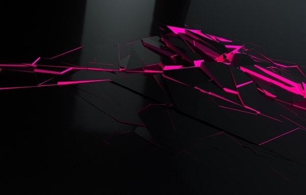 Осколки разбитого черного стекла 3д графика