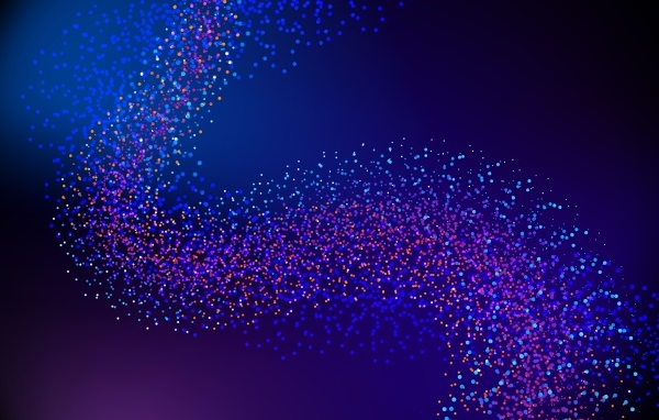 Звездная неоновая пыль на синем фоне