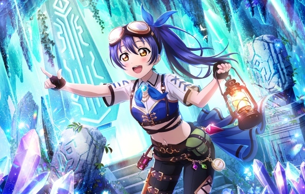 Девушка аниме с фонарем в руке