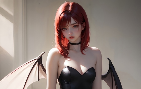 Девушка аниме с крыльями 