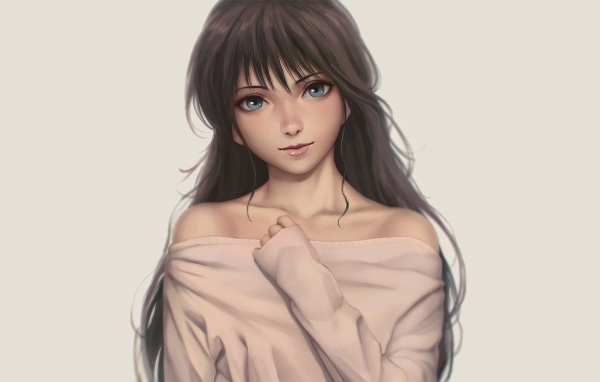 Милая голубоглазая девушка аниме