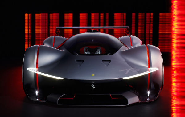 Дорогой спорткар Ferrari Vision Gran Turismo вид спереди