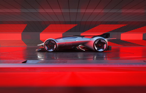 Автомобиль Ferrari Vision Gran Turismo  вид сбоку