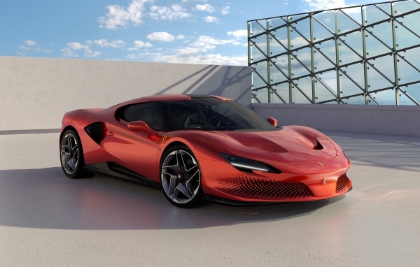 Красный спортивный автомобиль Ferrari SP48 Unica