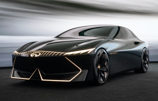 Черный дорогой автомобиль Infiniti Vision Qe