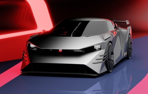 Стильный серебристый автомобиль Nissan Hyper Force