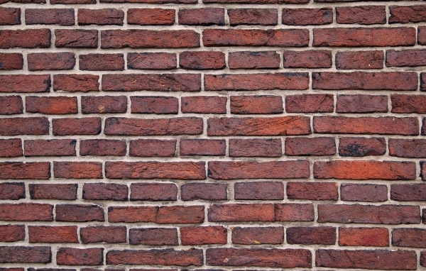 Стена из красного кирпича для фона