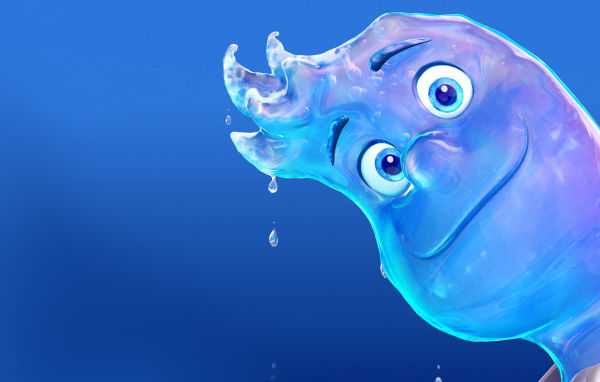 Персонаж мультфильма Элементарно на голубом фоне