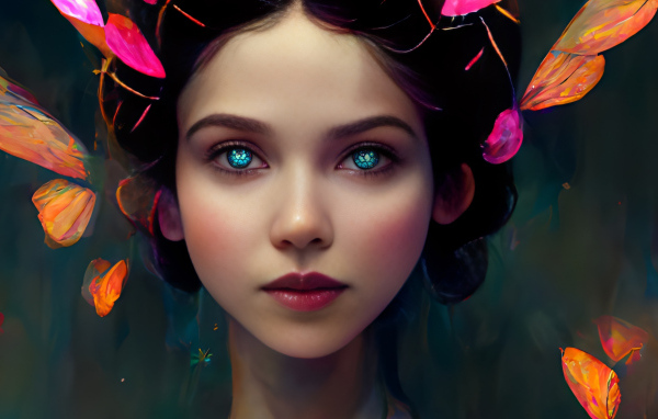 Красивая нарисованная девушка эльф