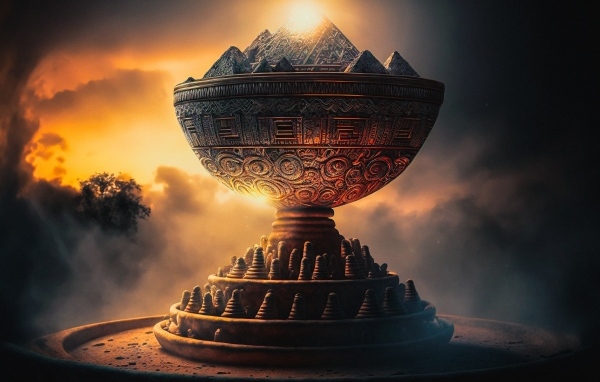 Большой фантастический кубок с пирамидами